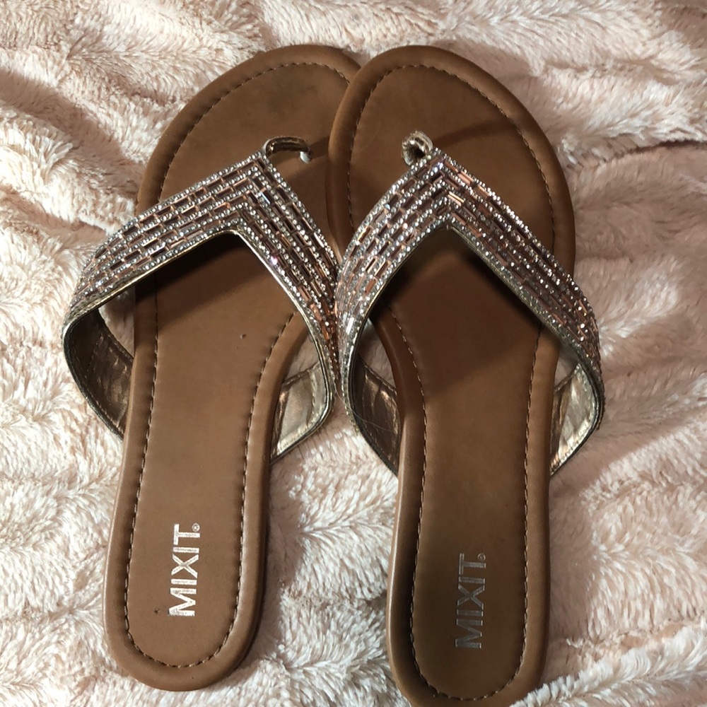 Shiny pink sandals